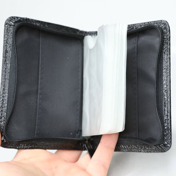 NEW LOCK Wallet RFID Blocking Faux Leather Travel Black Zip Around Window ID - Picture 7 of 10